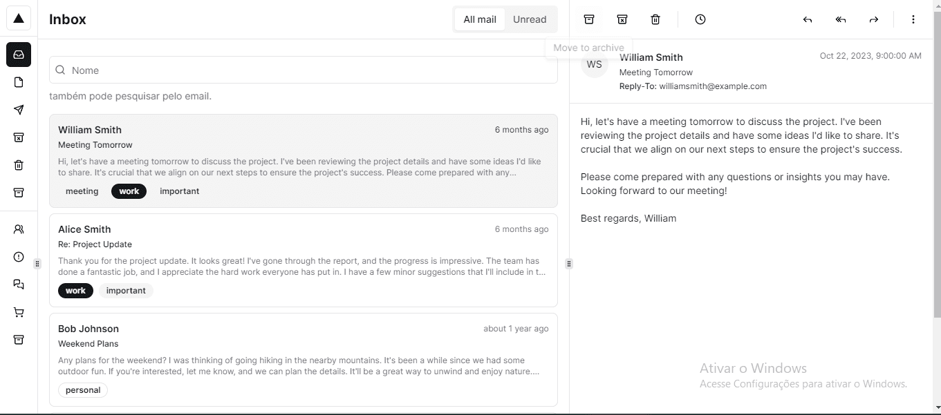 Projeto Zustand, enfrentei o desafio de refatorar o componente "mails" do Shadcn-ui, substituindo a biblioteca Jotai pelo Zustand.
